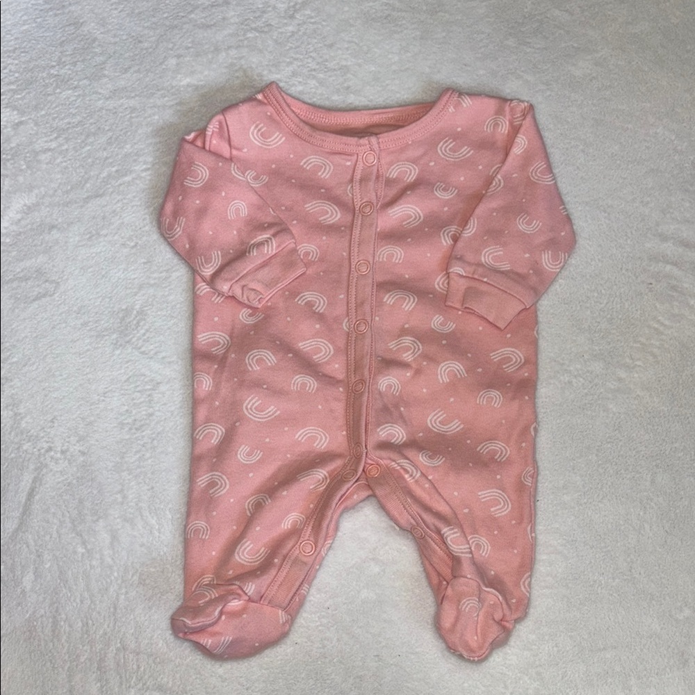 (2 for $10) George Pink Rainbow footie / sleeper One Piece 🌈